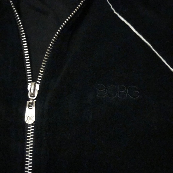 BCBG Black Velour Track Suit Jacket Size XS - Picture 3 of 5